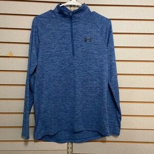 Under Armour Tech 1/4 Zip Pullover Blue Heather Space Dye Small SM